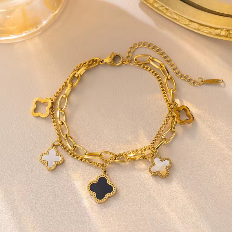 Double Layer Clover Bracelet
