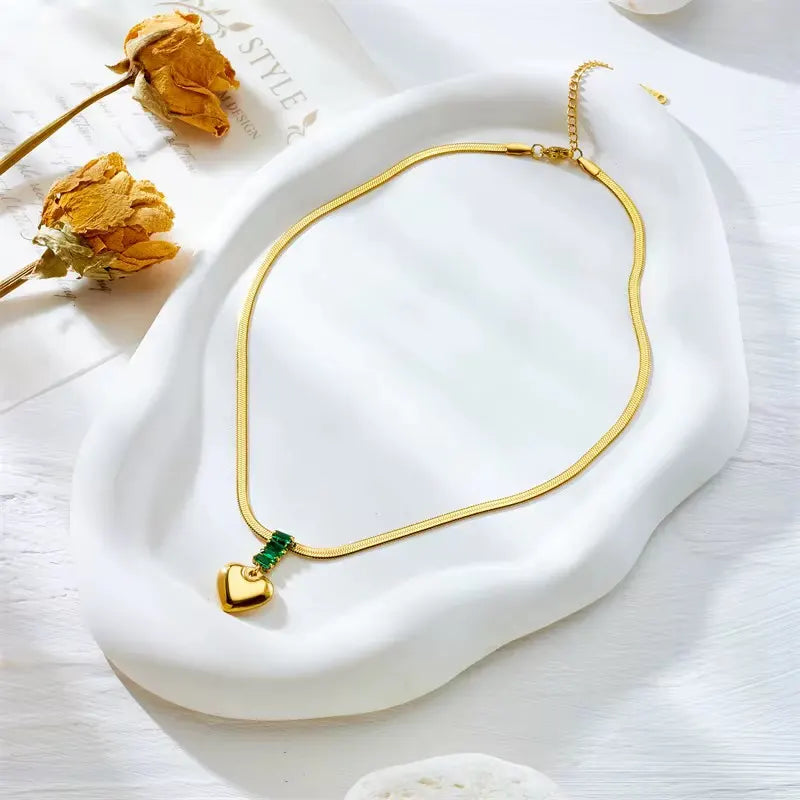 Emerald Heart Glow Necklace