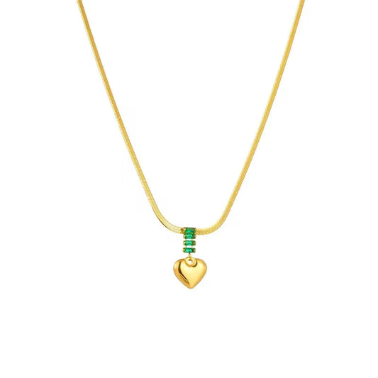 Emerald Heart Glow Necklace